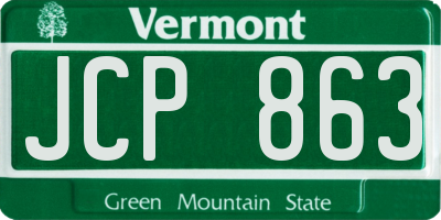 VT license plate JCP863