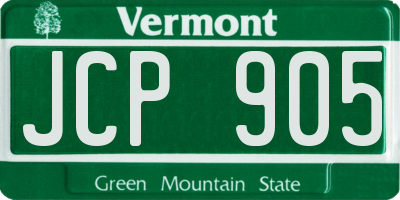VT license plate JCP905