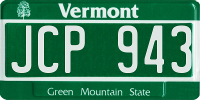 VT license plate JCP943