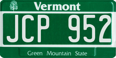VT license plate JCP952