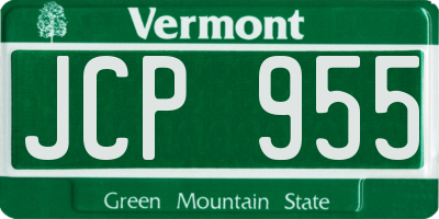 VT license plate JCP955