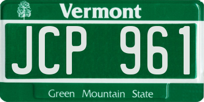 VT license plate JCP961