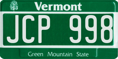 VT license plate JCP998