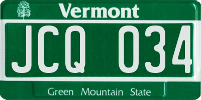 VT license plate JCQ034