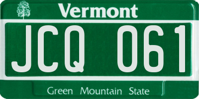 VT license plate JCQ061