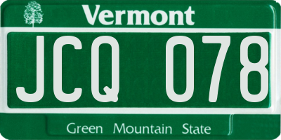 VT license plate JCQ078