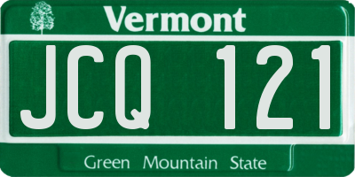 VT license plate JCQ121