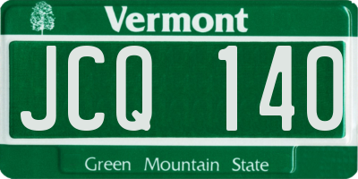 VT license plate JCQ140