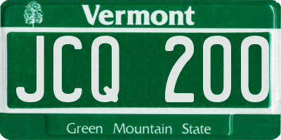 VT license plate JCQ200