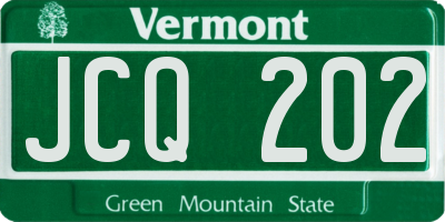 VT license plate JCQ202