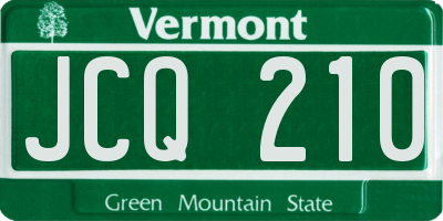 VT license plate JCQ210