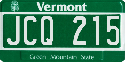 VT license plate JCQ215