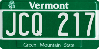 VT license plate JCQ217