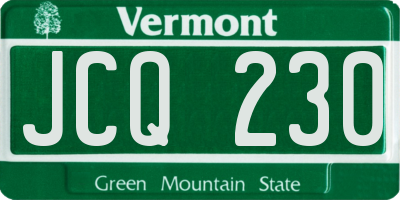 VT license plate JCQ230