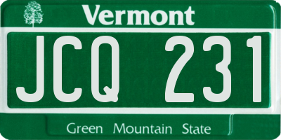 VT license plate JCQ231