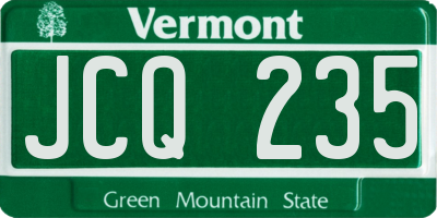 VT license plate JCQ235