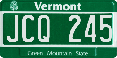 VT license plate JCQ245