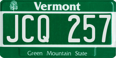VT license plate JCQ257