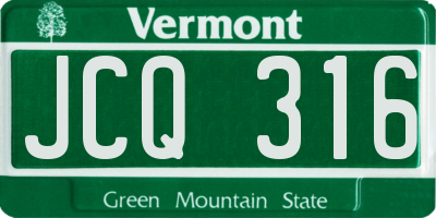 VT license plate JCQ316