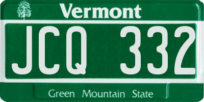 VT license plate JCQ332
