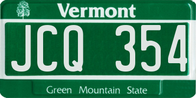 VT license plate JCQ354