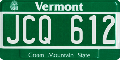 VT license plate JCQ612