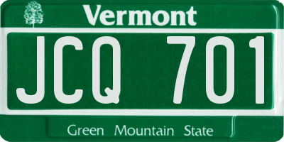 VT license plate JCQ701