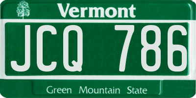 VT license plate JCQ786