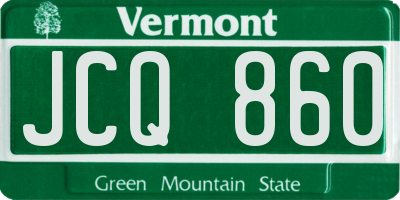 VT license plate JCQ860