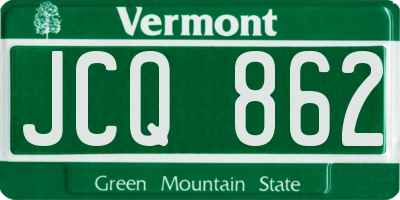 VT license plate JCQ862