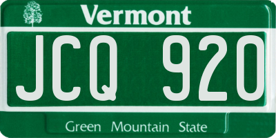 VT license plate JCQ920