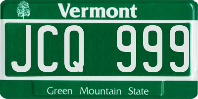 VT license plate JCQ999