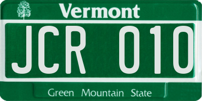 VT license plate JCR010