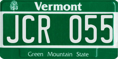 VT license plate JCR055