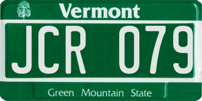 VT license plate JCR079