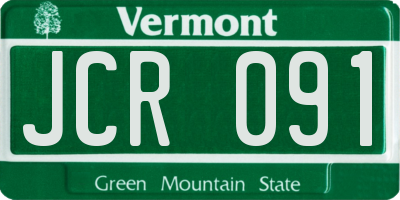 VT license plate JCR091