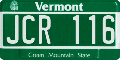 VT license plate JCR116