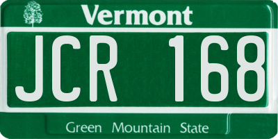 VT license plate JCR168