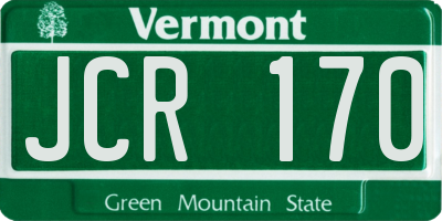 VT license plate JCR170