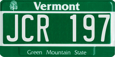 VT license plate JCR197