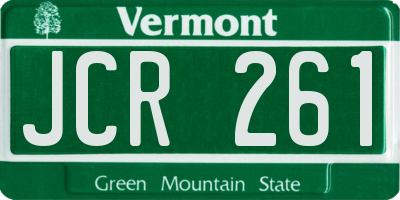 VT license plate JCR261