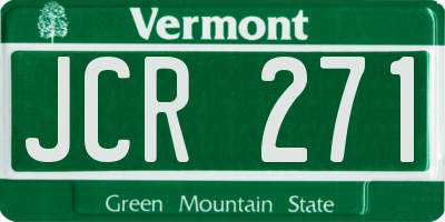 VT license plate JCR271