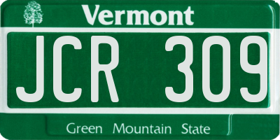 VT license plate JCR309