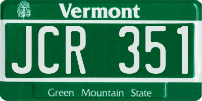 VT license plate JCR351