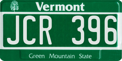VT license plate JCR396