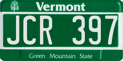 VT license plate JCR397