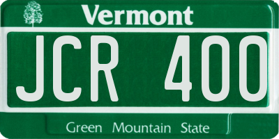 VT license plate JCR400