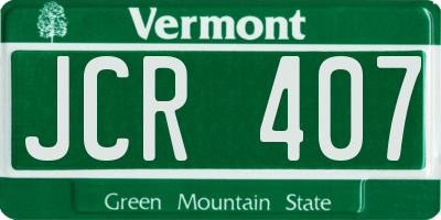 VT license plate JCR407