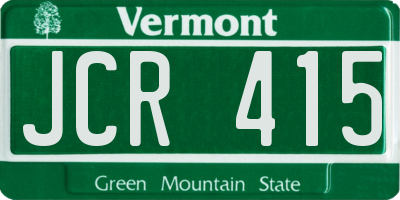 VT license plate JCR415