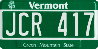 VT license plate JCR417
